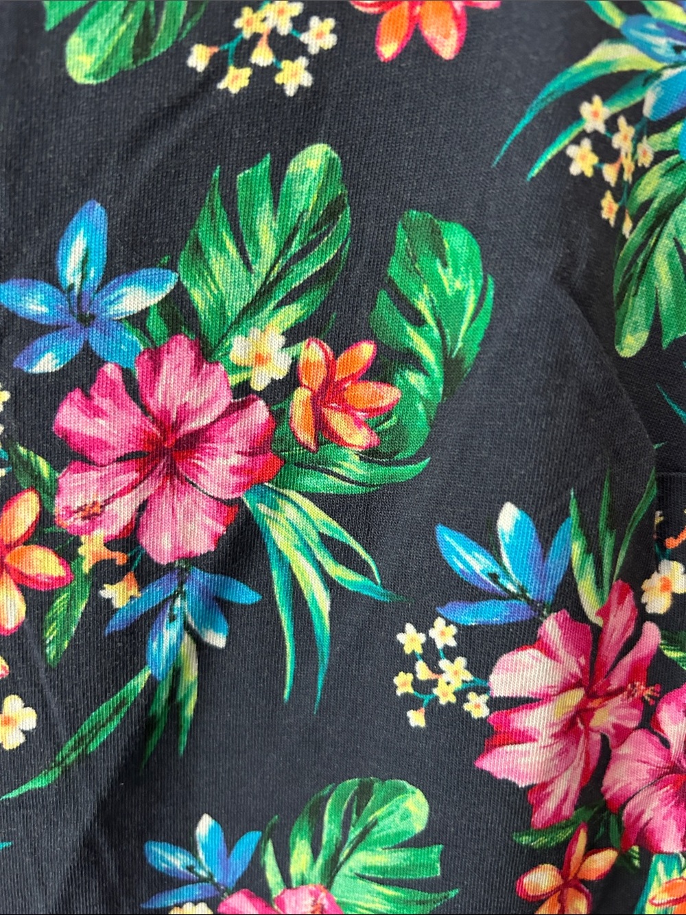 Lands' End Navy Tropical Floral V-Neck Sleeveless Tunic - Picture 3 of 3